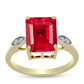 Inel din Argint 925 Placat cu Aur ( 2.76 grame ) cu Agat Roșu și Topaz Alb 4.11 Carate