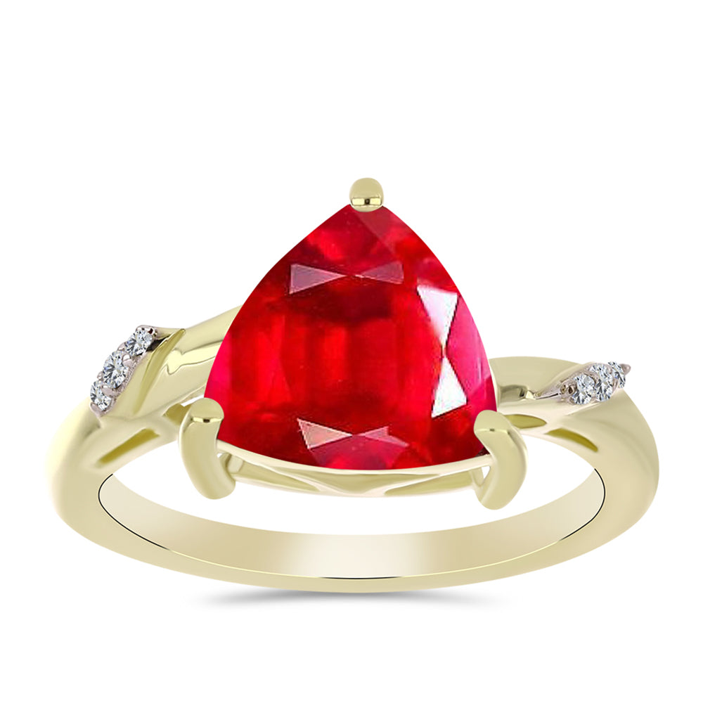 Inel din Argint 925 Placat cu Aur ( 2.63 grame ) cu Agat Roșu și Topaz Alb 2.82 Carate