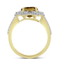 Inel din Argint 925 Placat cu Aur ( 2.96 grame ) cu Cuarț Coniac și Topaz Alb 3.22 Carate