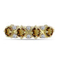 Inel din Argint 925 Placat cu Aur ( 2.31 grame ) cu Cuarț Coniac și Topaz Alb 1.1 Carate
