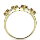 Inel din Argint 925 Placat cu Aur ( 2.31 grame ) cu Cuarț Coniac și Topaz Alb 1.1 Carate