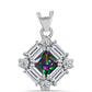 Pandantiv din Argint 925 ( 1.15 grame ) cu Cuarț Mistic Verde Brazilian și Topaz Alb 1.2 Carate