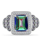 Inel din Argint 925 ( 4.55 grame ) cu Cuarț Mistic Verde Brazilian și Topaz Alb 3.73 Carate
