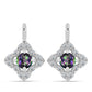 Cercei din Argint 925 ( 3.41 grame ) cu Cuarț Mistic Verde Brazilian și Topaz Alb 1.35 Carate