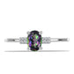Inel din Argint 925 ( 1.63 grame ) cu Cuarț Mistic Verde Brazilian și Topaz Alb 0.74 Carate