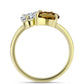 Inel din Argint 925 Placat cu Aur ( 2.26 grame ) cu Cuarț Coniac și Topaz Alb 1.46 Carate