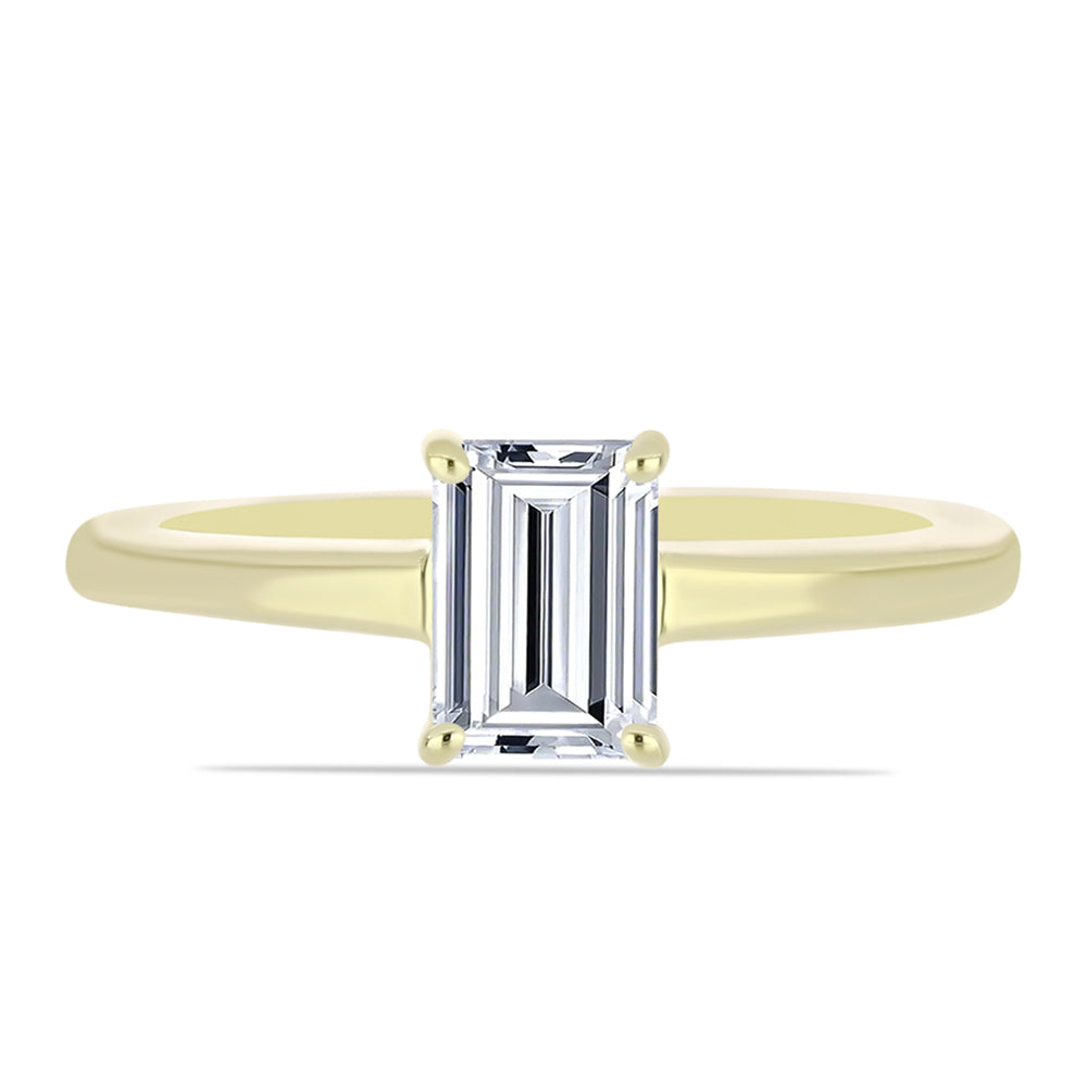 Inel din Argint 925 Placat cu Aur ( 2.58 grame ) cu Diamant Certificat cultivat în laborator 1.12 Carate 1 