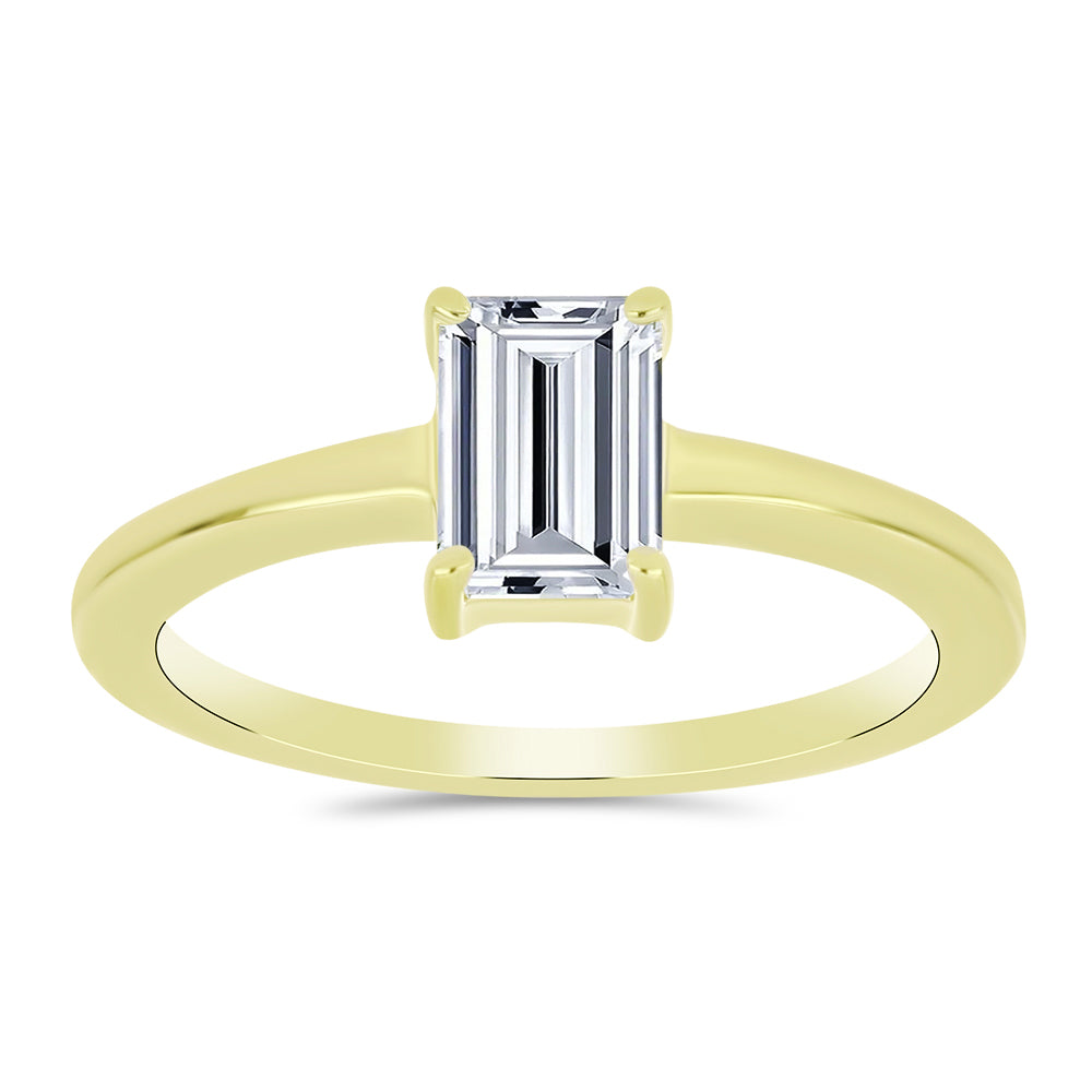 Inel din Argint 925 Placat cu Aur ( 2.58 grame ) cu Diamant Certificat cultivat în laborator 1.12 Carate 7 