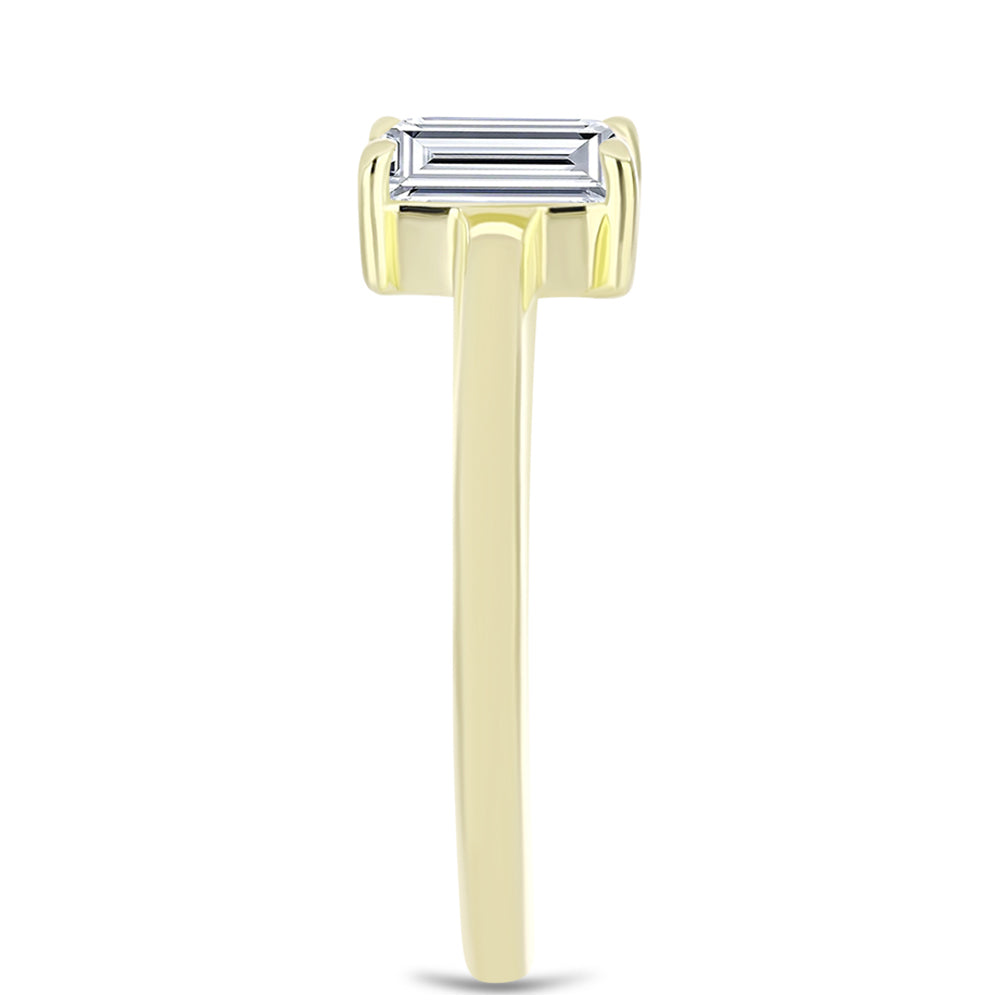 Inel din Argint 925 Placat cu Aur ( 2.58 grame ) cu Diamant Certificat cultivat în laborator 1.12 Carate 4 