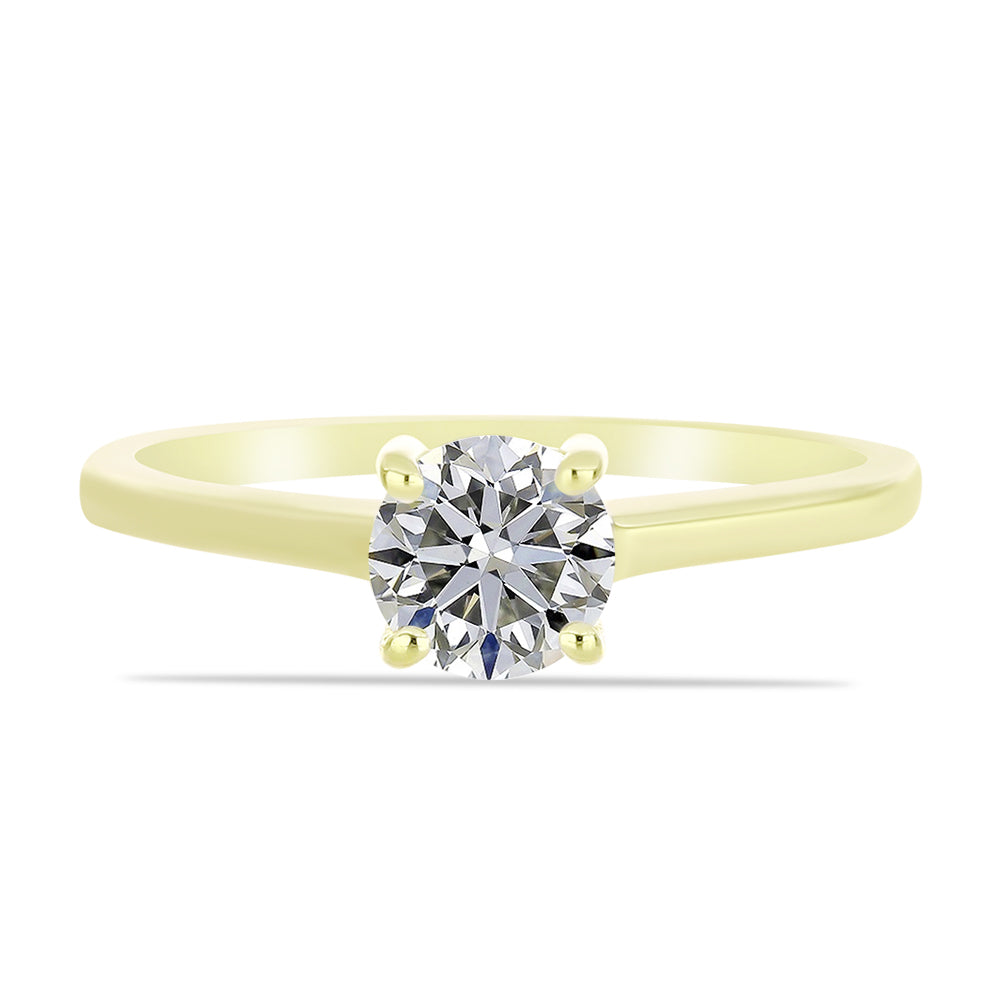 Inel din Argint 925 Placat cu Aur ( 2.05 grame ) cu Diamant Certificat cultivat în laborator 1.08 Carate