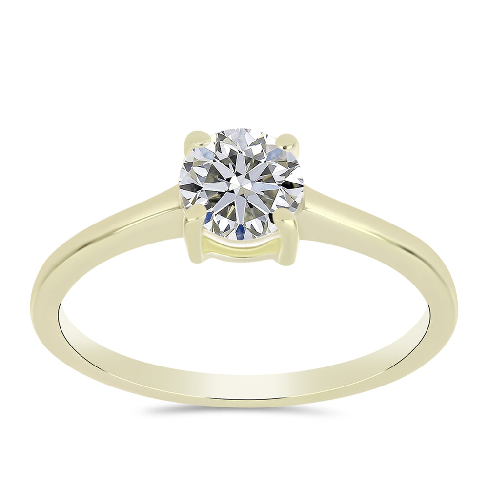 Inel din Argint 925 Placat cu Aur ( 2.05 grame ) cu Diamant Certificat cultivat în laborator 1.08 Carate 3 