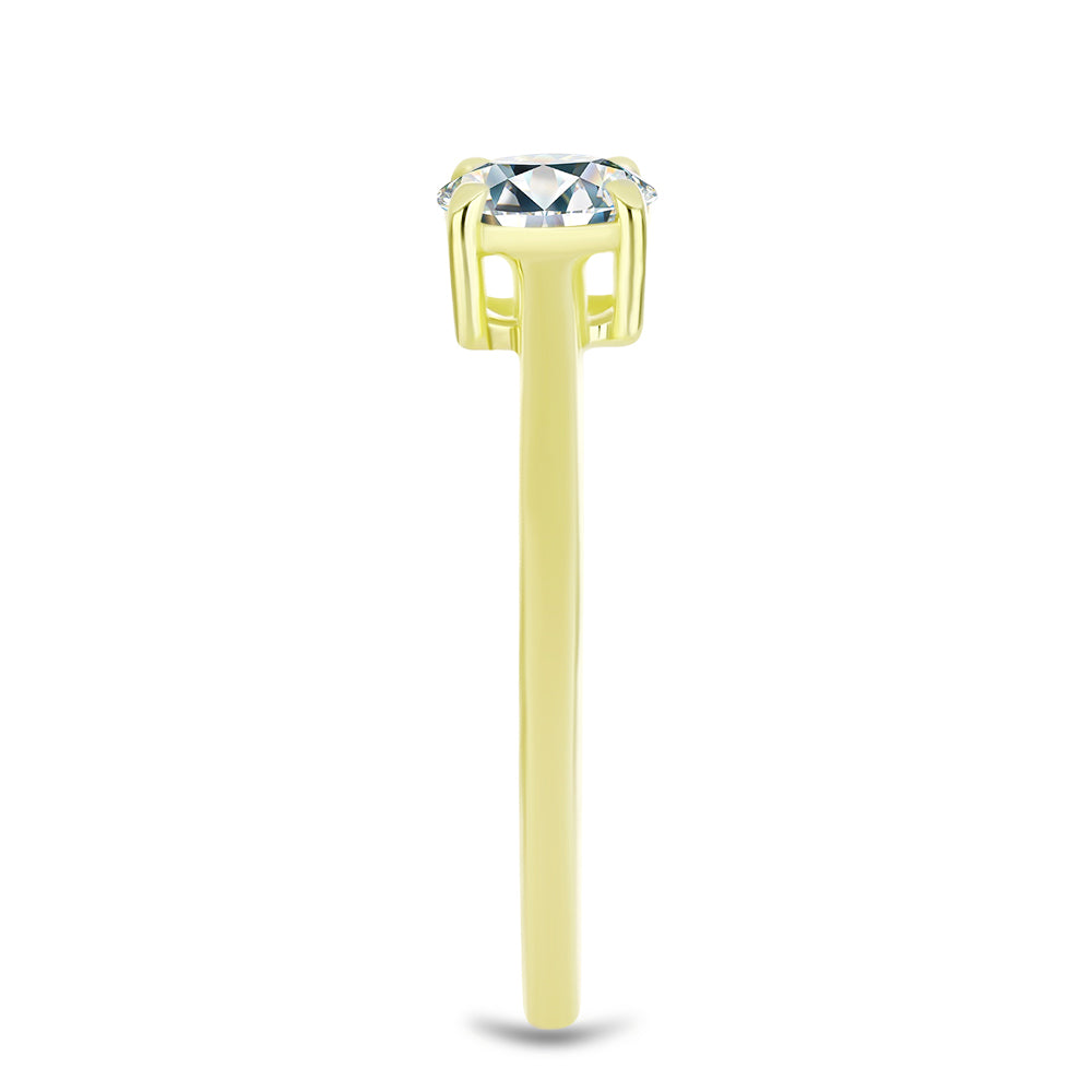 Inel din Argint 925 Placat cu Aur ( 2.05 grame ) cu Diamant Certificat cultivat în laborator 1.08 Carate 8 