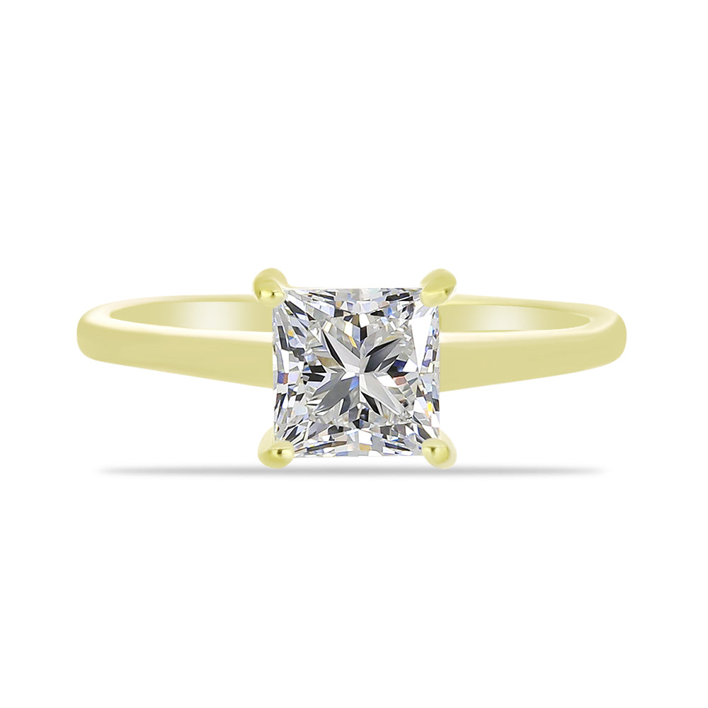 Inel din Argint 925 Placat cu Aur ( 2.03 grame ) cu Diamant Certificat cultivat în laborator 1.58 Carate