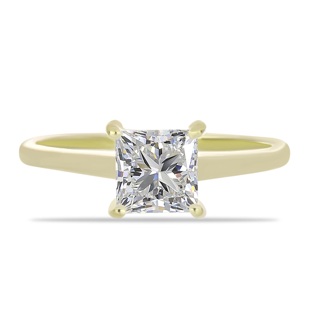 Inel din Argint 925 Placat cu Aur ( 2.03 grame ) cu Diamant Certificat cultivat în laborator 1.58 Carate