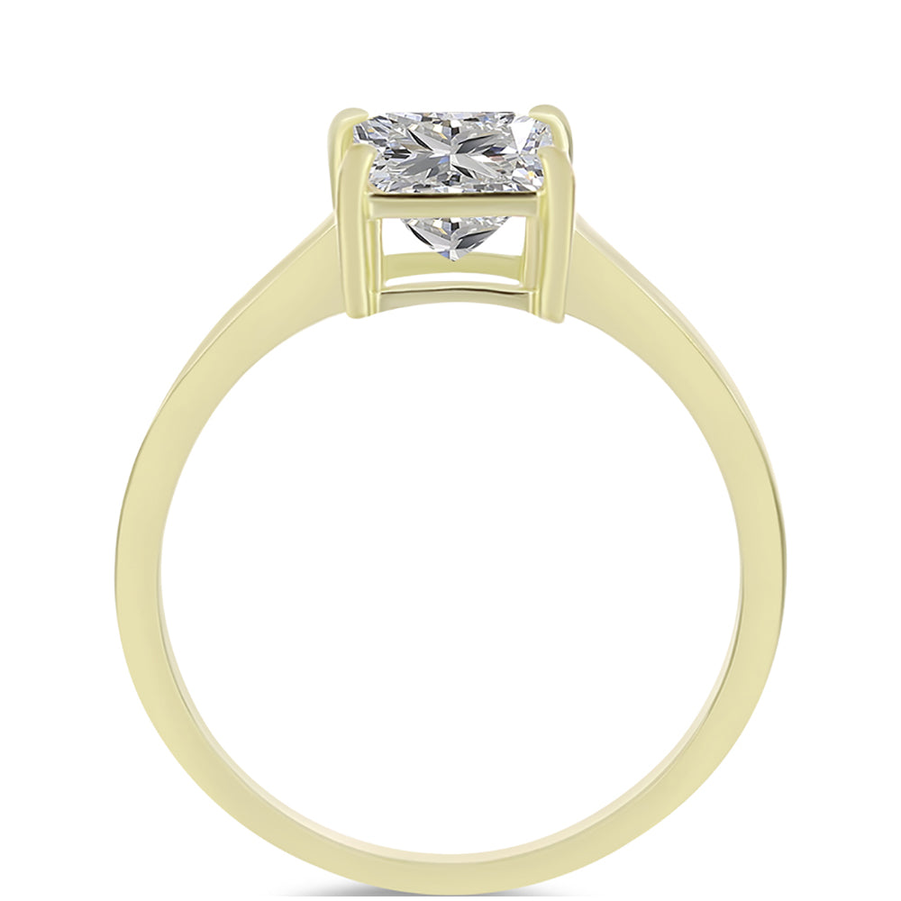 Inel din Argint 925 Placat cu Aur ( 2.03 grame ) cu Diamant Certificat cultivat în laborator 1.58 Carate 2 