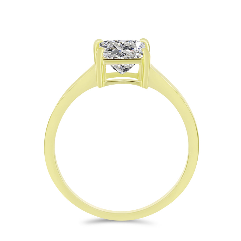 Inel din Argint 925 Placat cu Aur ( 2.03 grame ) cu Diamant Certificat cultivat în laborator 1.58 Carate
