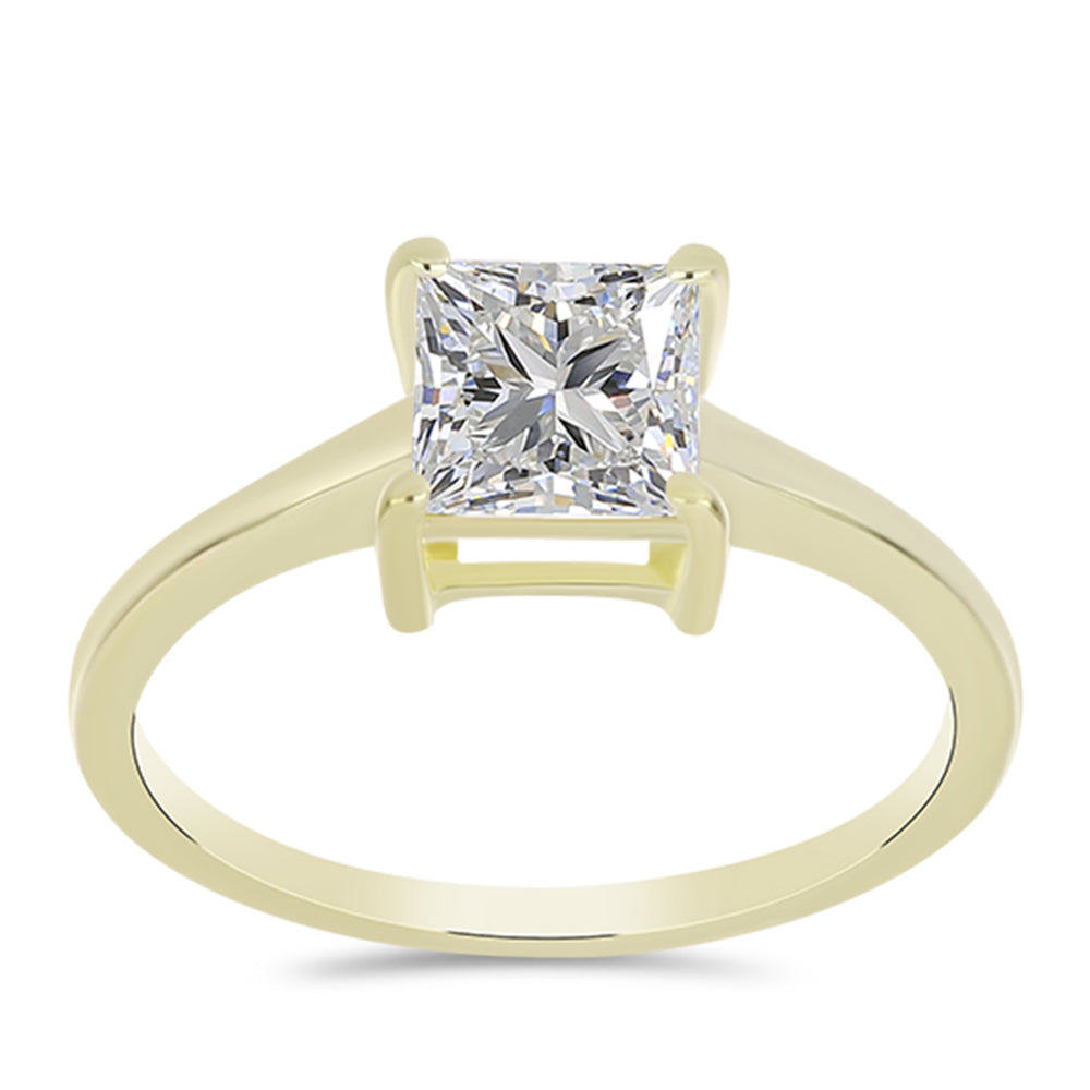 Inel din Argint 925 Placat cu Aur ( 2.03 grame ) cu Diamant Certificat cultivat în laborator 1.58 Carate