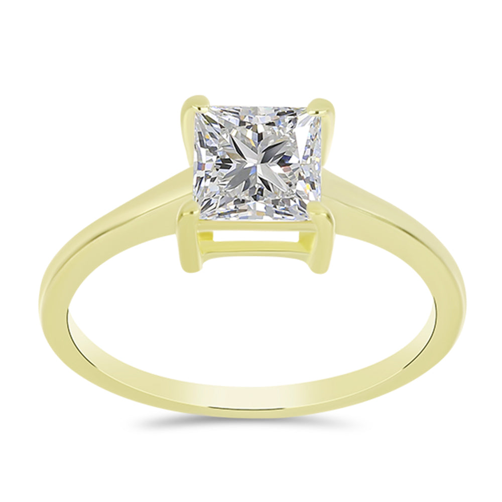 Inel din Argint 925 Placat cu Aur ( 2.03 grame ) cu Diamant Certificat cultivat în laborator 1.58 Carate 7 