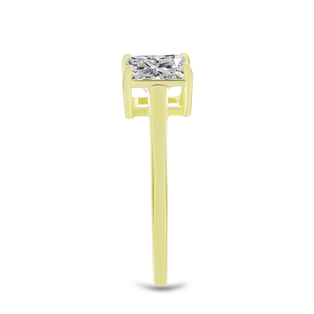 Inel din Argint 925 Placat cu Aur ( 2.03 grame ) cu Diamant Certificat cultivat în laborator 1.58 Carate