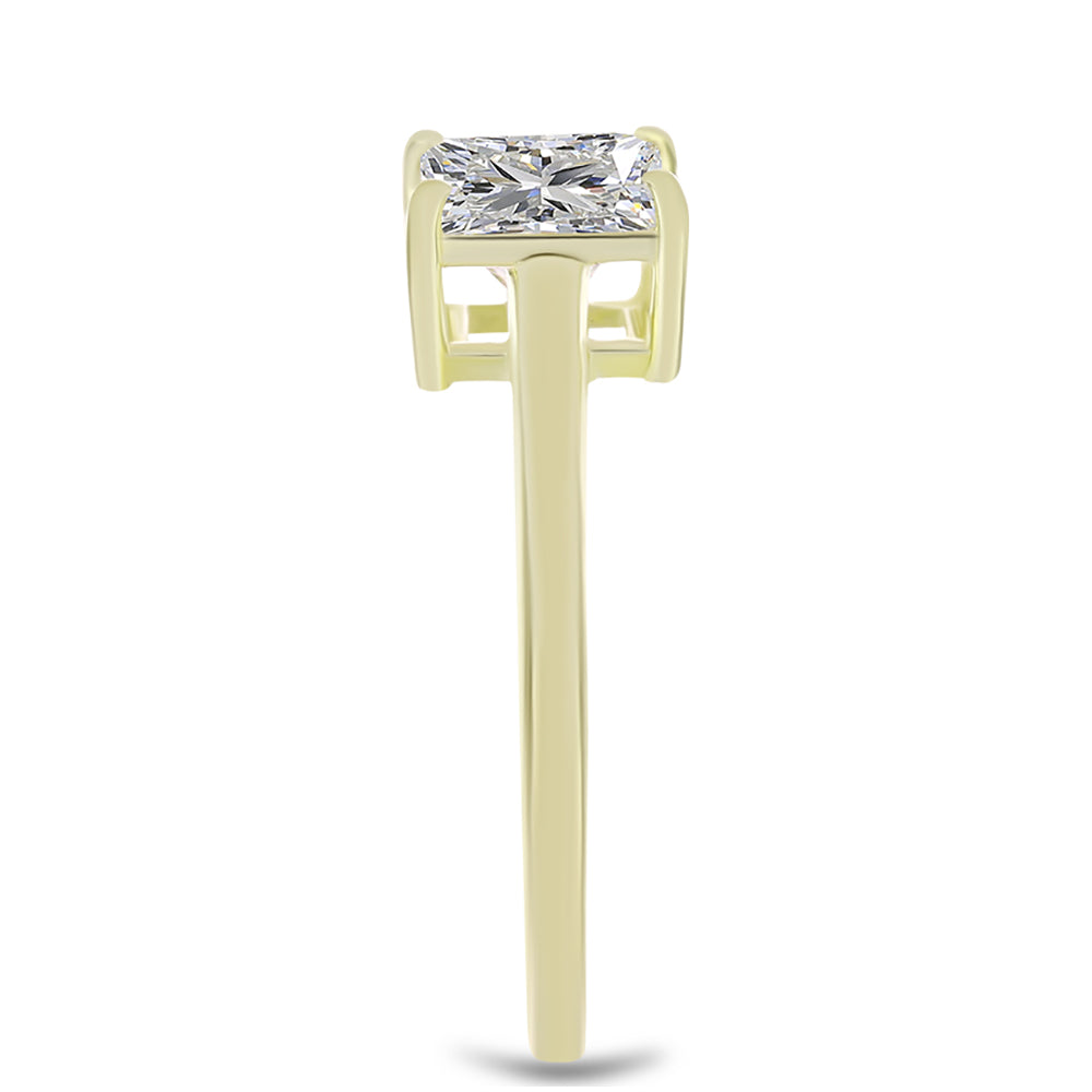 Inel din Argint 925 Placat cu Aur ( 2.03 grame ) cu Diamant Certificat cultivat în laborator 1.58 Carate 4 