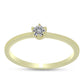 Inel din Argint 925 Placat cu Aur ( 1.69 grame ) cu Diamant Certificat cultivat în laborator 0.2 Carate