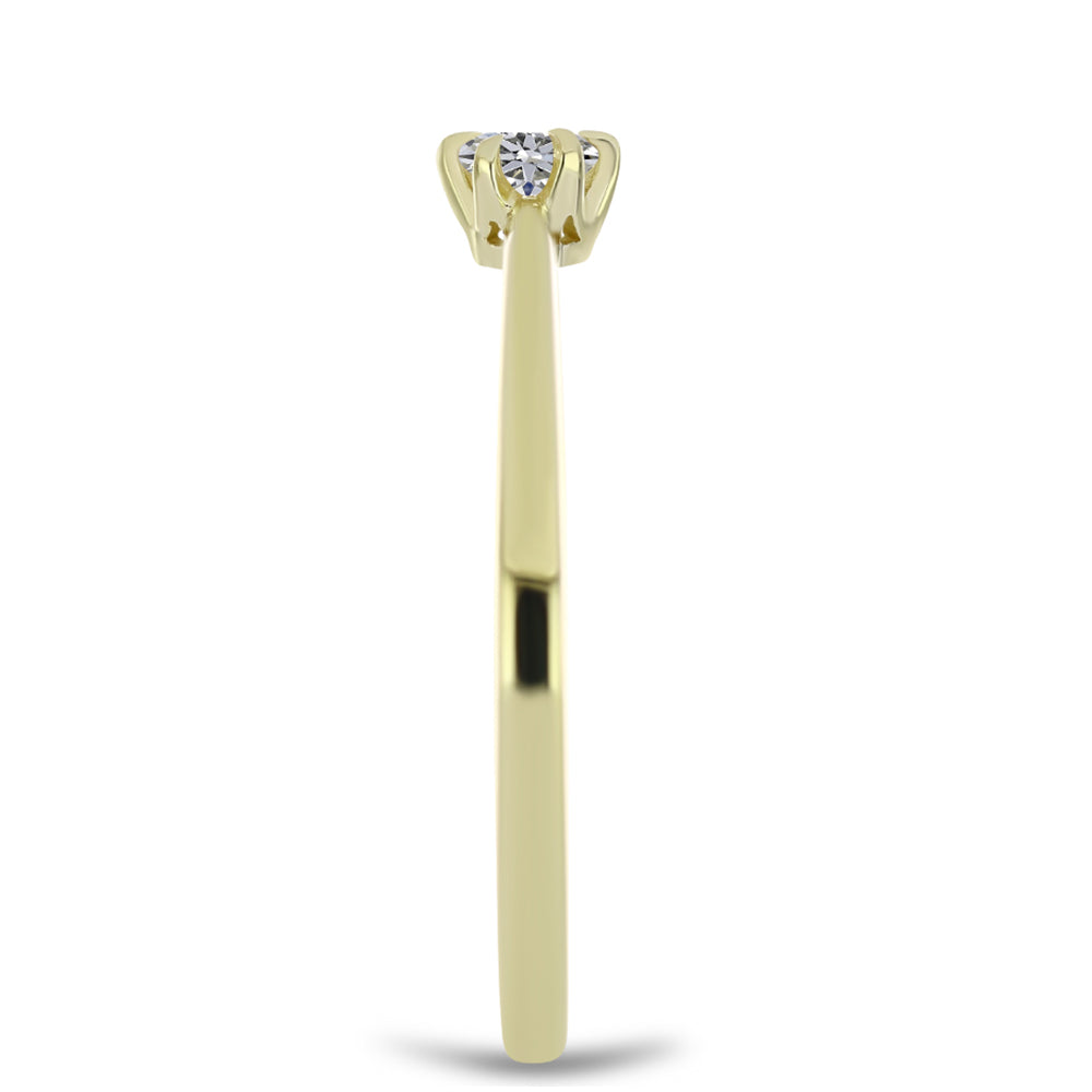 Inel din Argint 925 Placat cu Aur ( 1.69 grame ) cu Diamant Certificat cultivat în laborator 0.2 Carate
