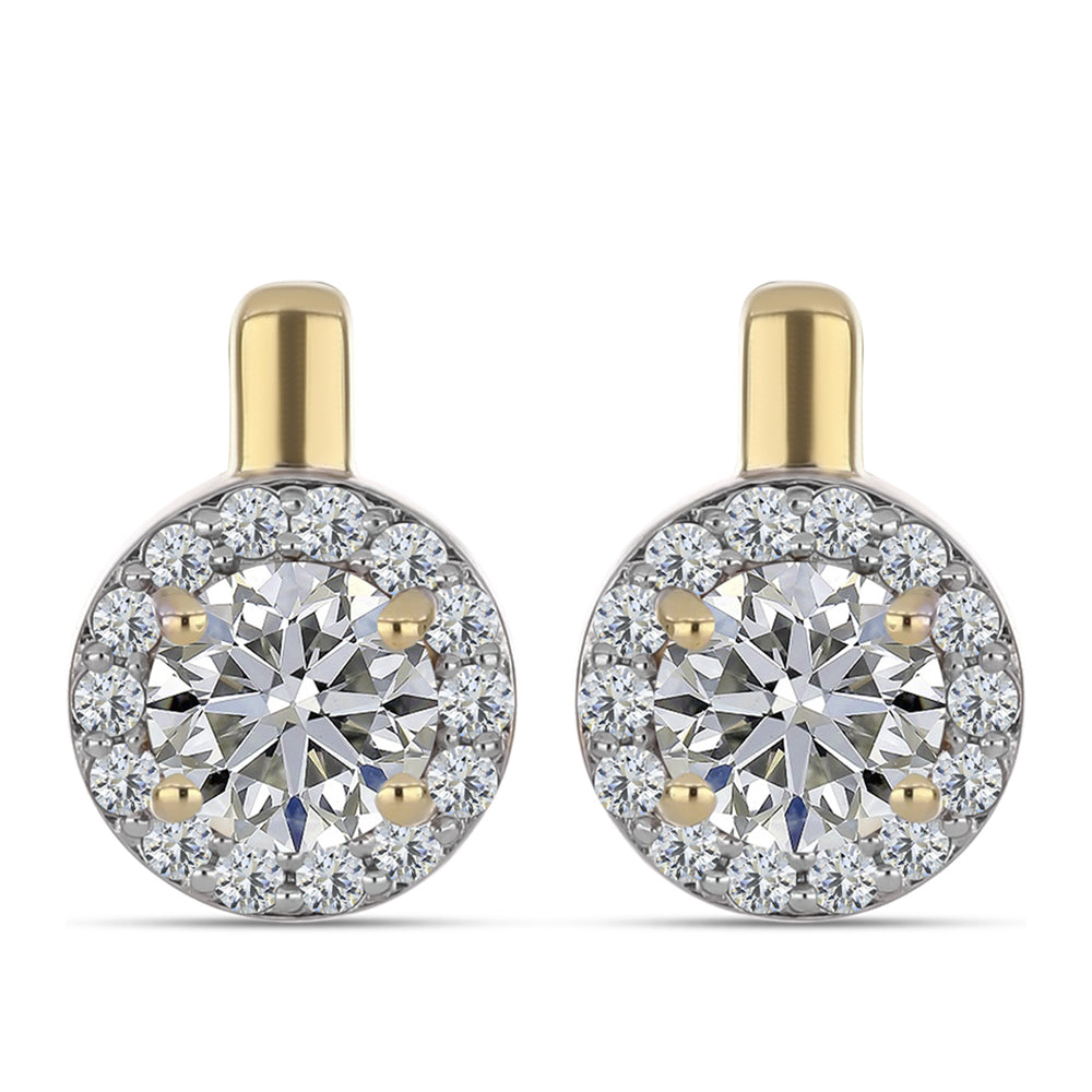 Cercei din Argint 925 Placat cu Aur ( 3.03 grame ) cu Diamant Certificat cultivat în laborator 1.65 Carate