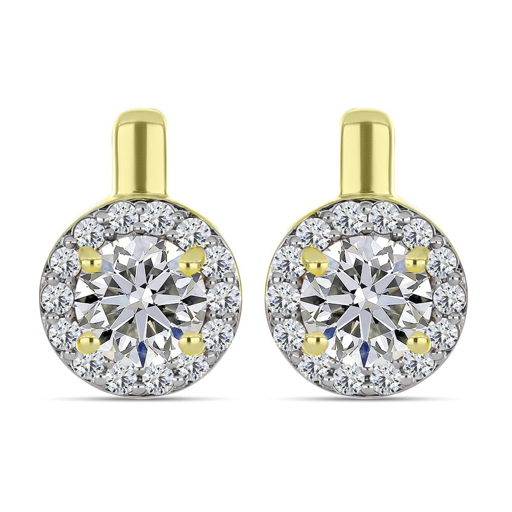 Cercei din Argint 925 Placat cu Aur ( 3.03 grame ) cu Diamant Certificat cultivat în laborator 1.65 Carate 3 