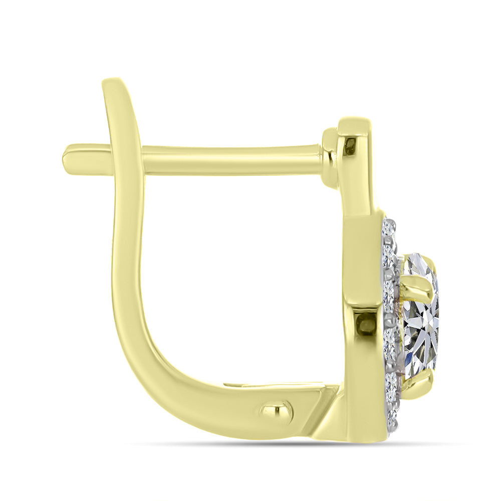 Cercei din Argint 925 Placat cu Aur ( 3.03 grame ) cu Diamant Certificat cultivat în laborator 1.65 Carate