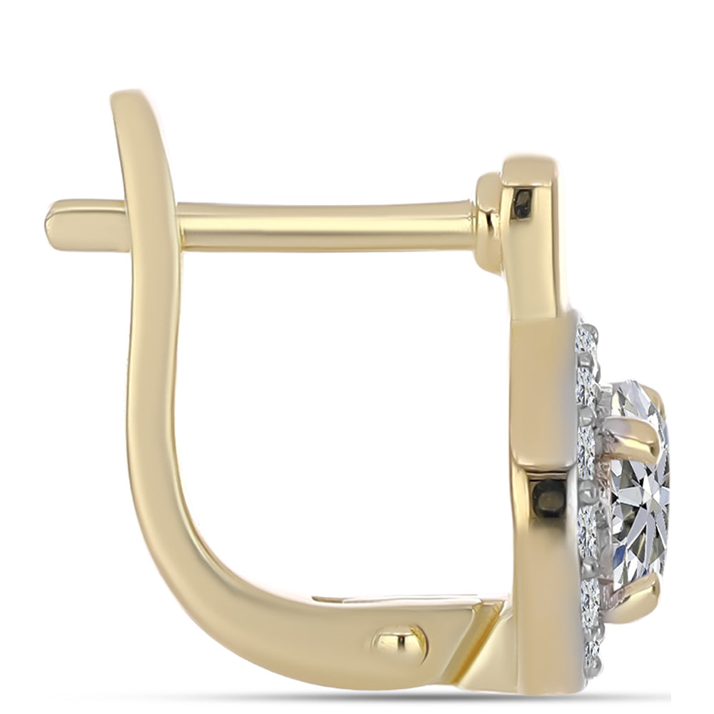 Cercei din Argint 925 Placat cu Aur ( 3.03 grame ) cu Diamant Certificat cultivat în laborator 1.65 Carate 2 