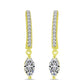 Cercei din Argint 925 Placat cu Aur ( 2.96 grame ) cu Diamant Certificat cultivat în laborator și Topaz Alb 1.12 Carate