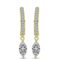 Cercei din Argint 925 Placat cu Aur ( 2.96 grame ) cu Diamant Certificat cultivat în laborator și Topaz Alb 1.12 Carate