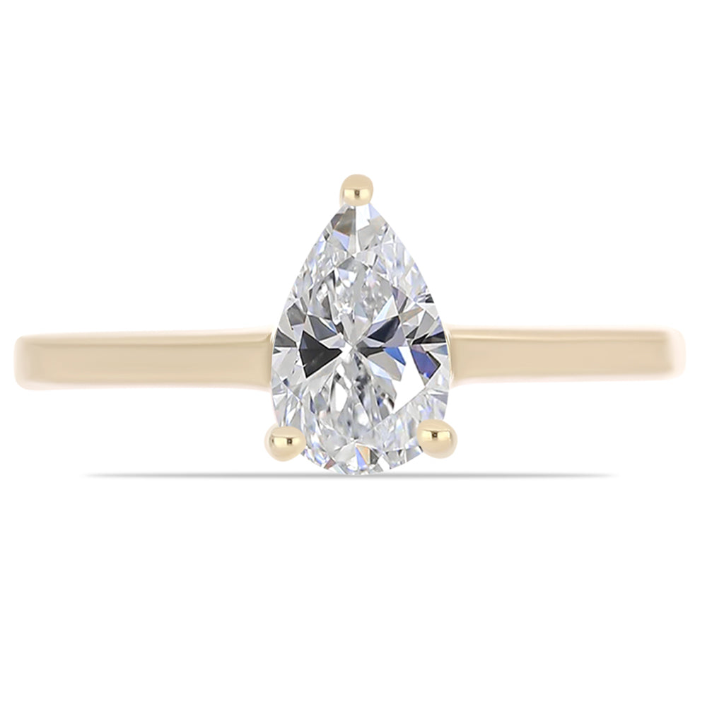 Inel din Argint 925 Placat cu Aur ( 2.01 grame ) cu Diamant Certificat cultivat în laborator 0.96 Carate