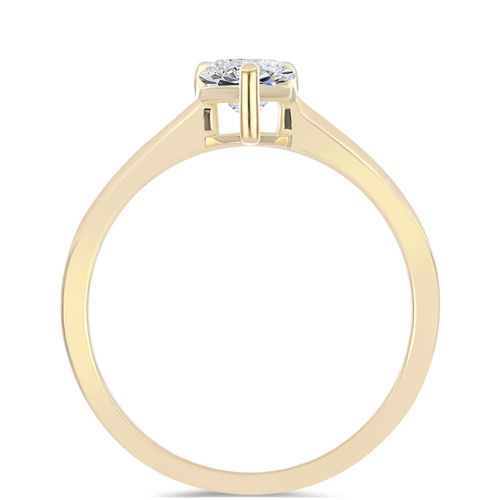 Inel din Argint 925 Placat cu Aur ( 2.01 grame ) cu Diamant Certificat cultivat în laborator 0.96 Carate