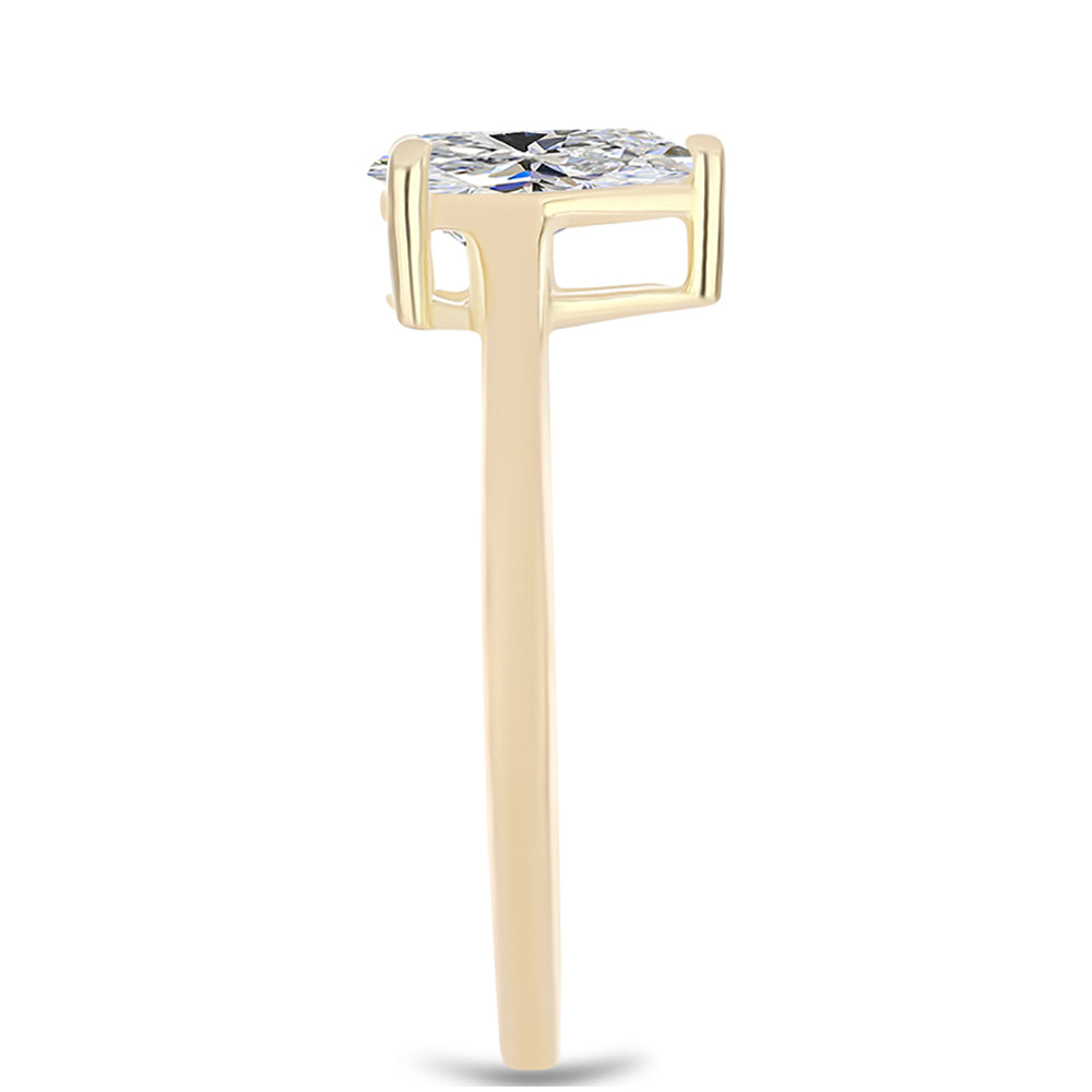 Inel din Argint 925 Placat cu Aur ( 2.01 grame ) cu Diamant Certificat cultivat în laborator 0.96 Carate