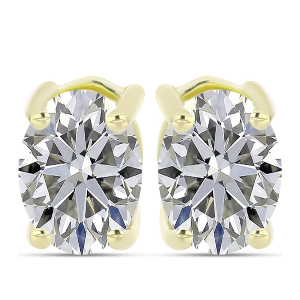 Cercei din Argint 925 Placat cu Aur ( 1.4 grame ) cu Diamant Certificat cultivat în laborator 1.44 Carate 1 