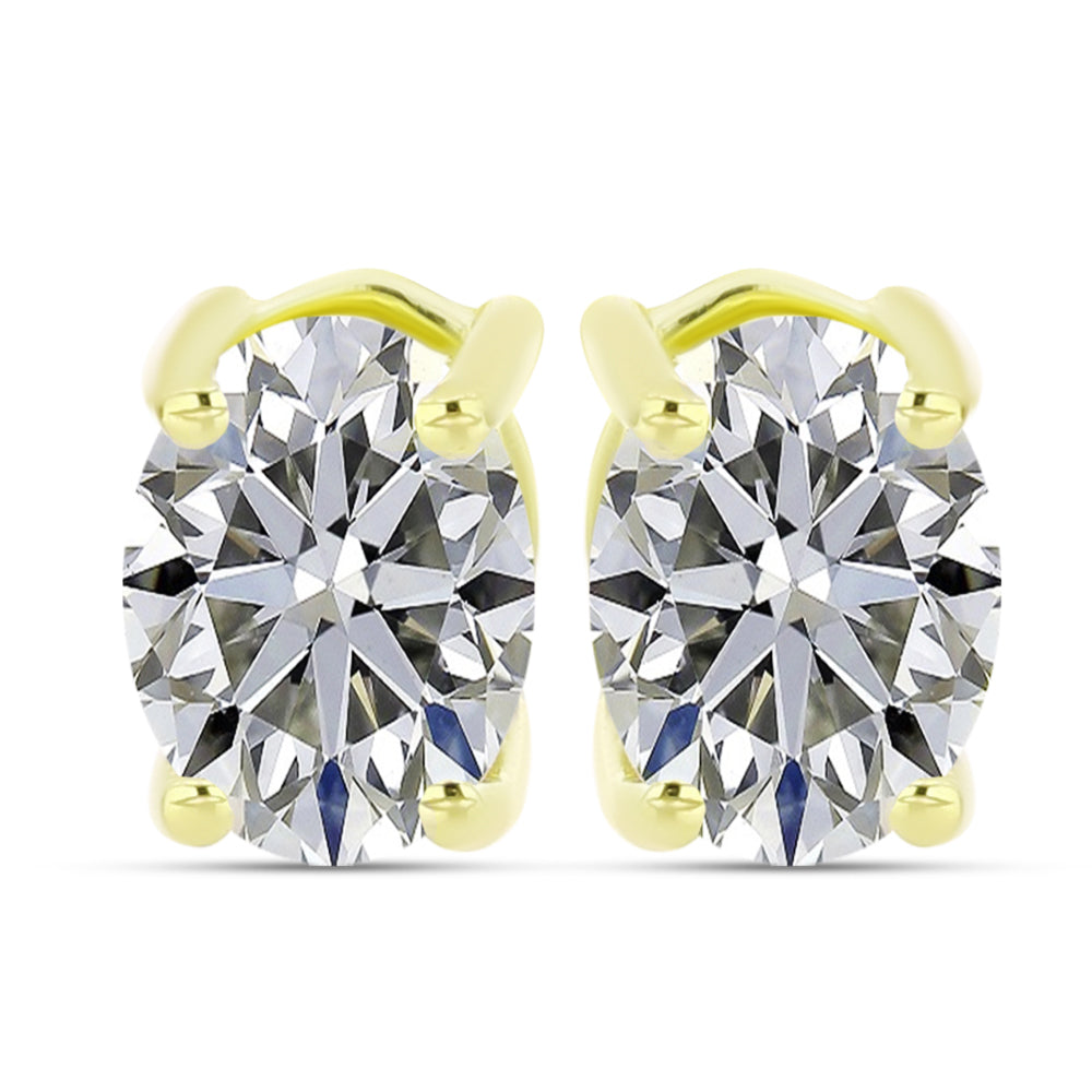 Cercei din Argint 925 Placat cu Aur ( 1.4 grame ) cu Diamant Certificat cultivat în laborator 1.44 Carate 3 