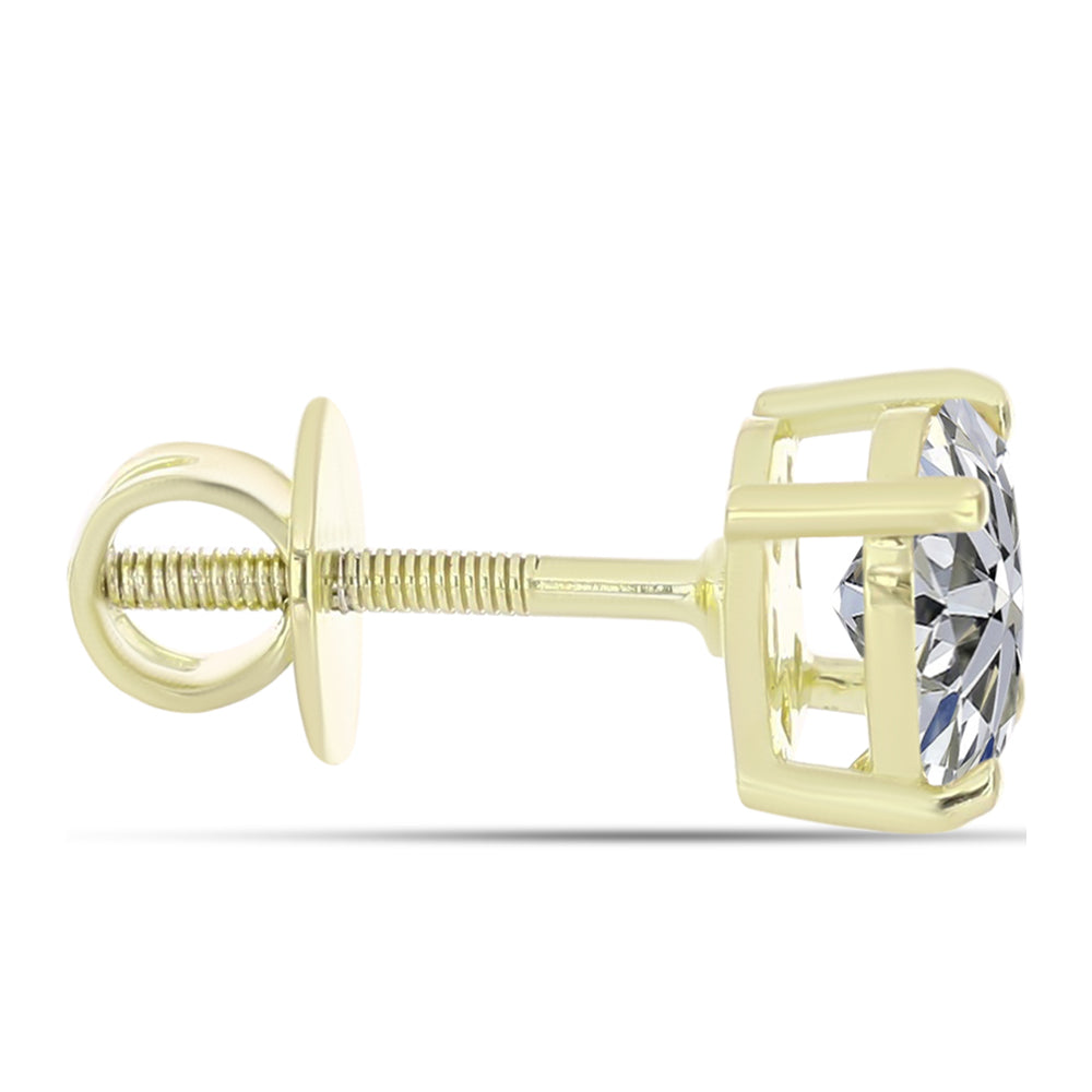 Cercei din Argint 925 Placat cu Aur ( 1.4 grame ) cu Diamant Certificat cultivat în laborator 1.44 Carate 2 
