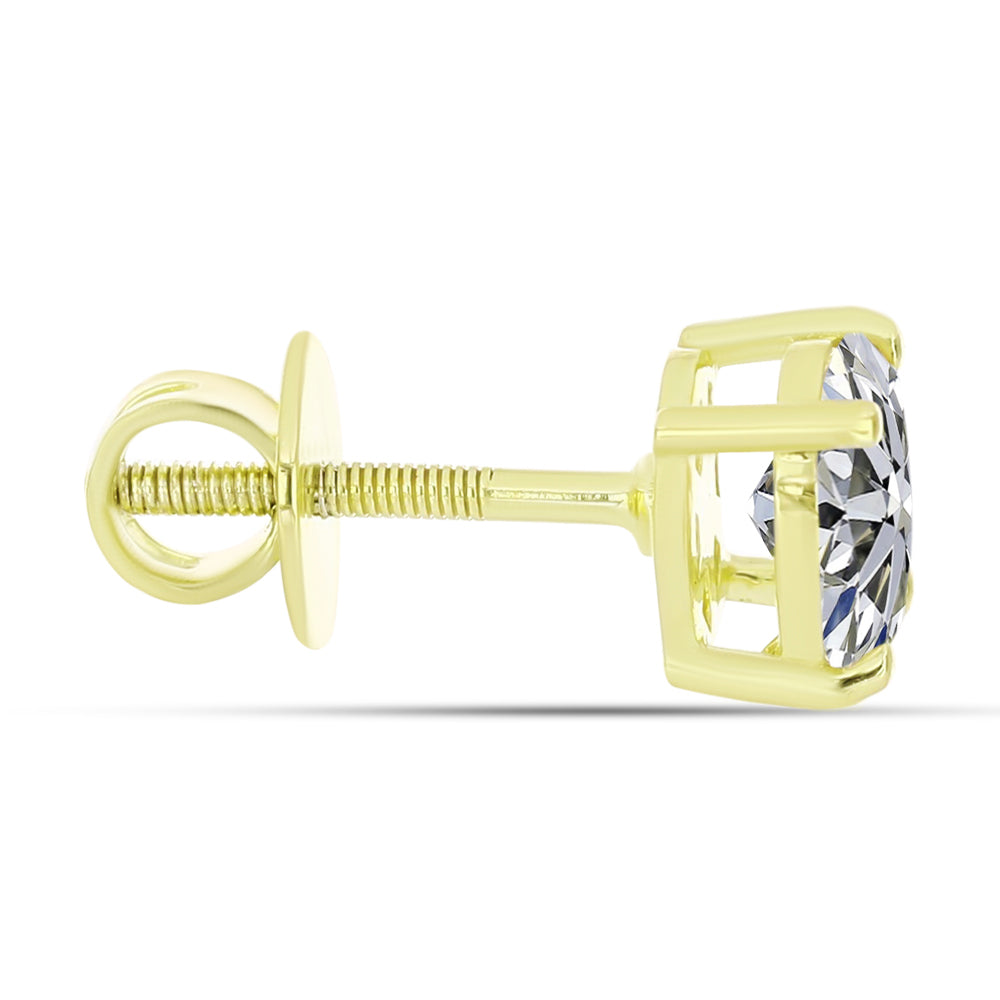 Cercei din Argint 925 Placat cu Aur ( 1.4 grame ) cu Diamant Certificat cultivat în laborator 1.44 Carate 4 