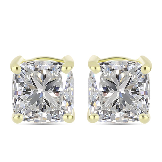 Cercei din Argint 925 Placat cu Aur ( 1.58 grame ) cu Diamant Certificat cultivat în laborator 2.9 Carate