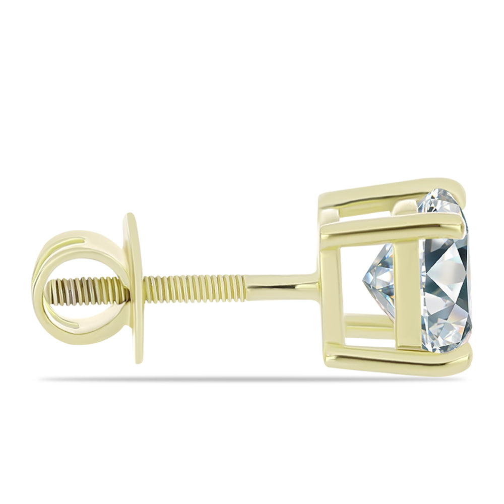 Cercei din Argint 925 Placat cu Aur ( 1.58 grame ) cu Diamant Certificat cultivat în laborator 2.9 Carate 2 