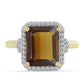 Inel din Argint 925 Placat cu Aur ( 3.72 grame ) cu Cuarț Coniac și Topaz Alb 5.63 Carate