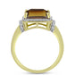 Inel din Argint 925 Placat cu Aur ( 3.72 grame ) cu Cuarț Coniac și Topaz Alb 5.63 Carate