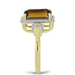 Inel din Argint 925 Placat cu Aur ( 3.72 grame ) cu Cuarț Coniac și Topaz Alb 5.63 Carate