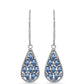 Cercei din Argint 925 ( 2.38 grame ) cu Moissanite Albastru Oceanic 1.16 Carate