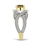 Inel din Argint 925 Placat cu Aur ( 3.34 grame ) cu Cuarț Coniac și Topaz Alb 1.41 Carate