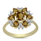 Inel din Argint 925 Placat cu Aur ( 3.01 grame ) cu Cuarț Coniac și Topaz Alb 1.63 Carate