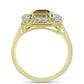 Inel din Argint 925 Placat cu Aur ( 4.05 grame ) cu Cuarț Coniac și Topaz Alb 1.91 Carate