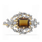 Broşă din Argint 925 Placat cu Aur ( 3.87 grame ) cu Cuarț Coniac și Topaz Alb 3.24 Carate