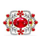 Broşă din Argint 925 Placat cu Aur ( 5.67 grame ) cu Agat Roșu și Topaz Alb 6.83 Carate